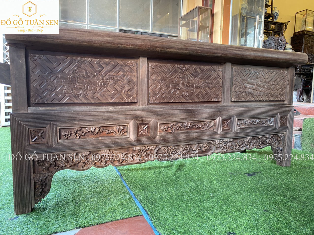 Hình ảnh chi tiết Bộ trường kỷ gỗ gụ cũ đẹp nhất 2023